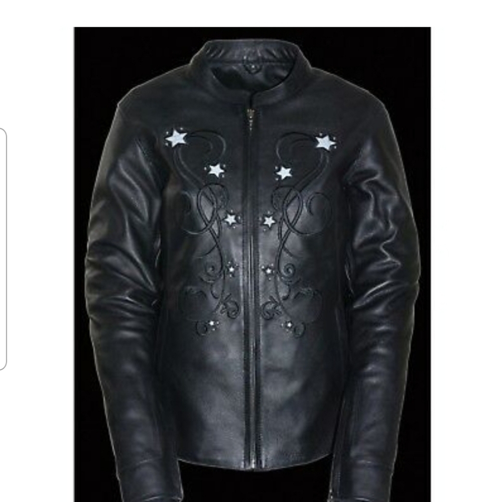 Milwaukee Leather Reflective Star Moto Jacket 🏍 NWOT - Give Giving Condition - Picture 5 of 7